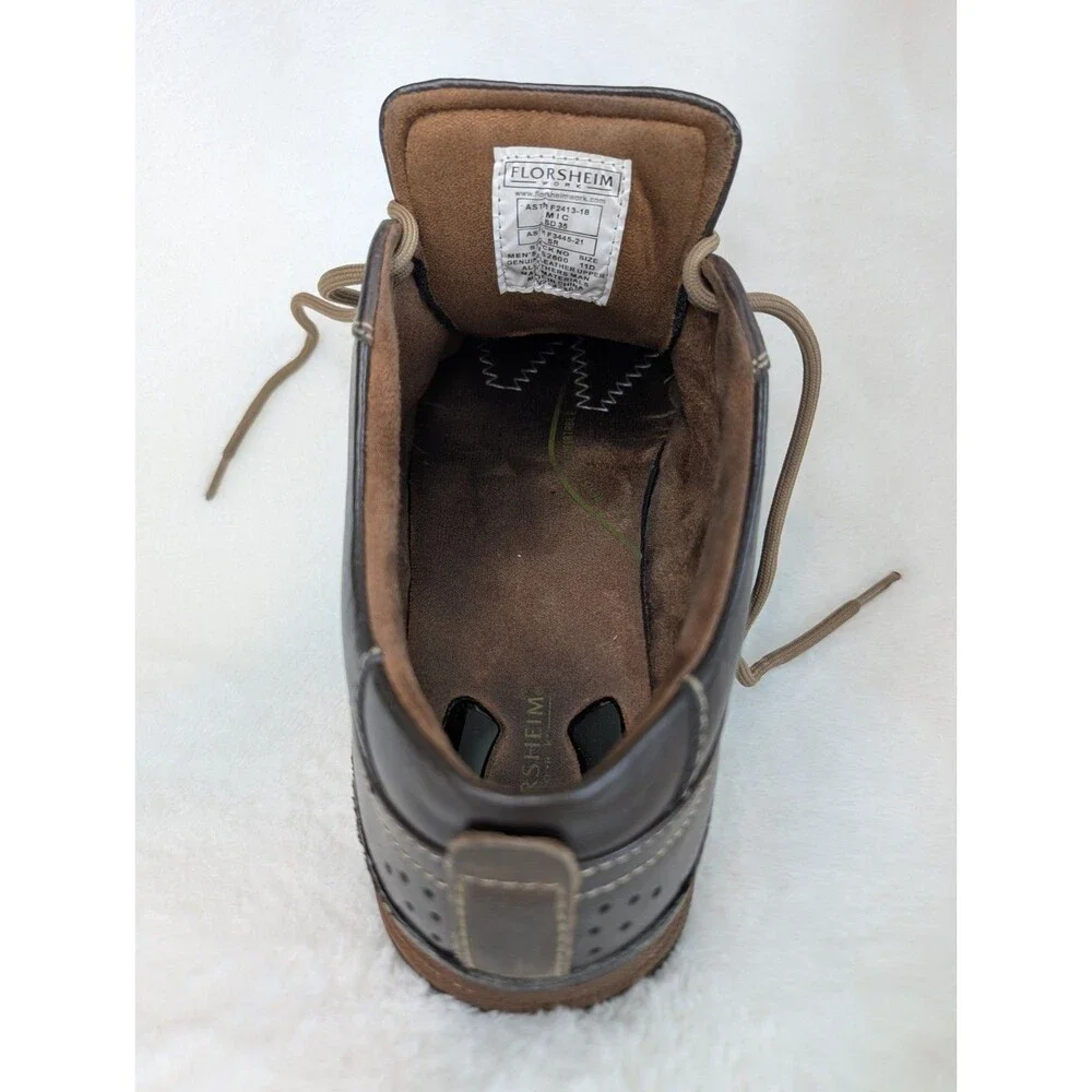 Brown Leather Steel Toe Work Oxford Shoes - Chunky Gorpcore Retro Grunge Low Top